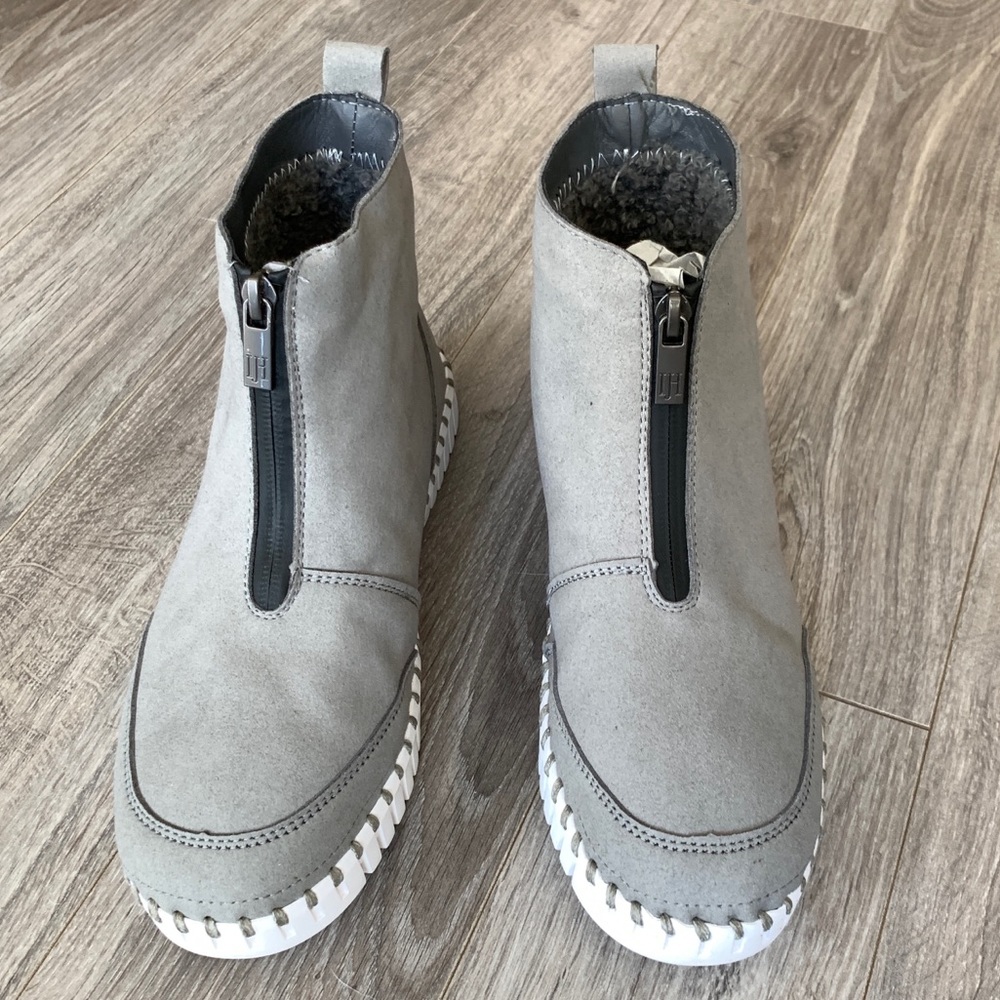 ILSE JACOBSEN Gray Ankle Boot with faux shearling lining size 39